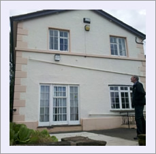 EWI-Weber Insulated Render system-Chester University entrance side elevation before